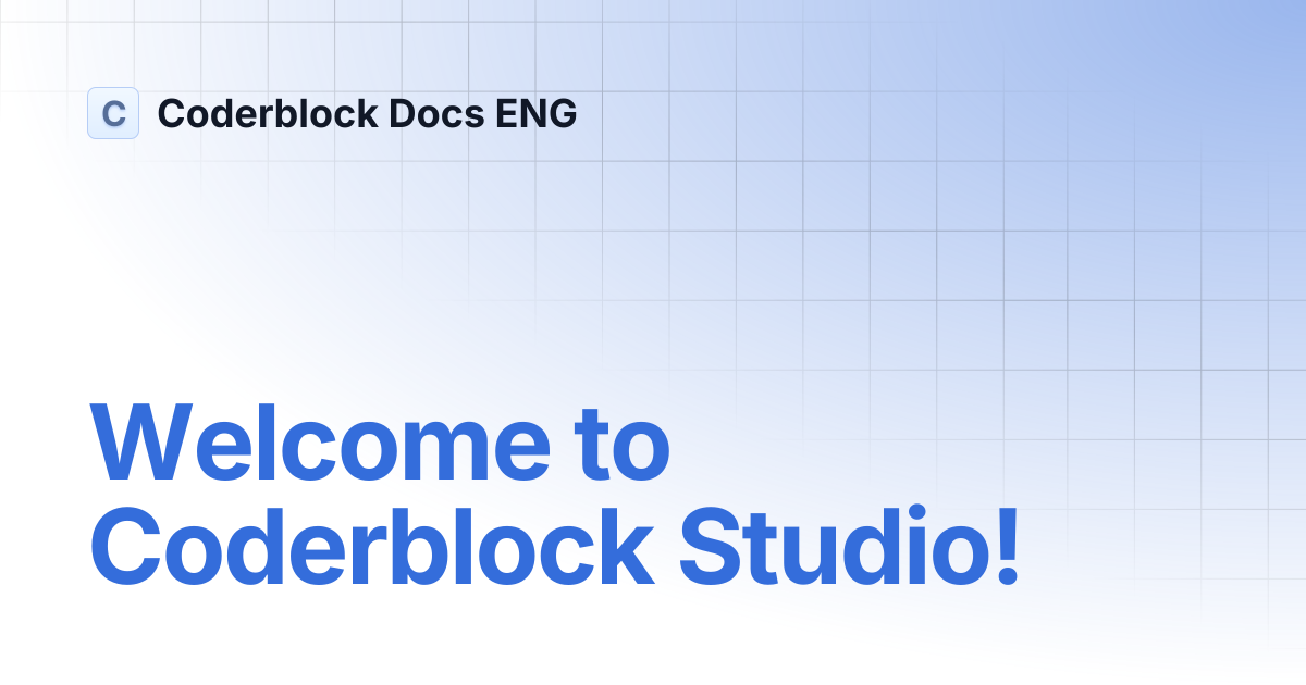 Welcome to Coderblock Studio! | Coderblock Docs ENG